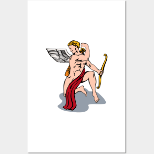 Angel Cupid Bow Retro Posters and Art